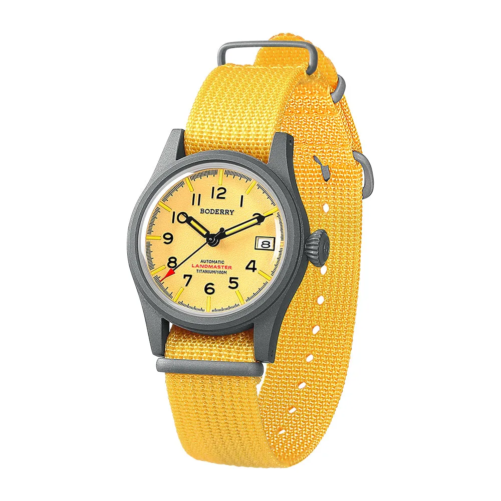 LANDMASTER - 100M Waterproof Titanium Automatic Field Watch | Yellow