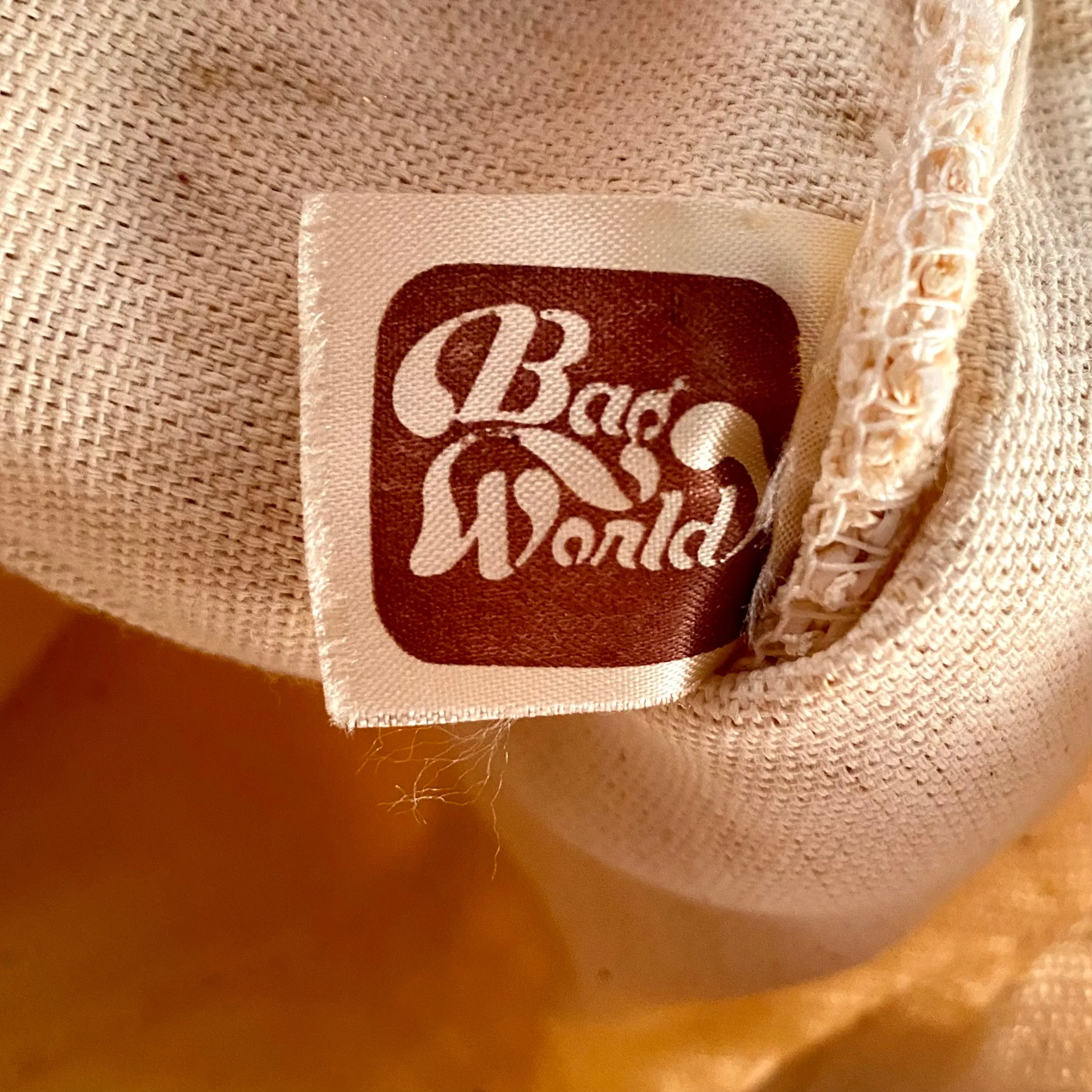 Late 70s/ Early 80s Bag World Wooden Handle Purse