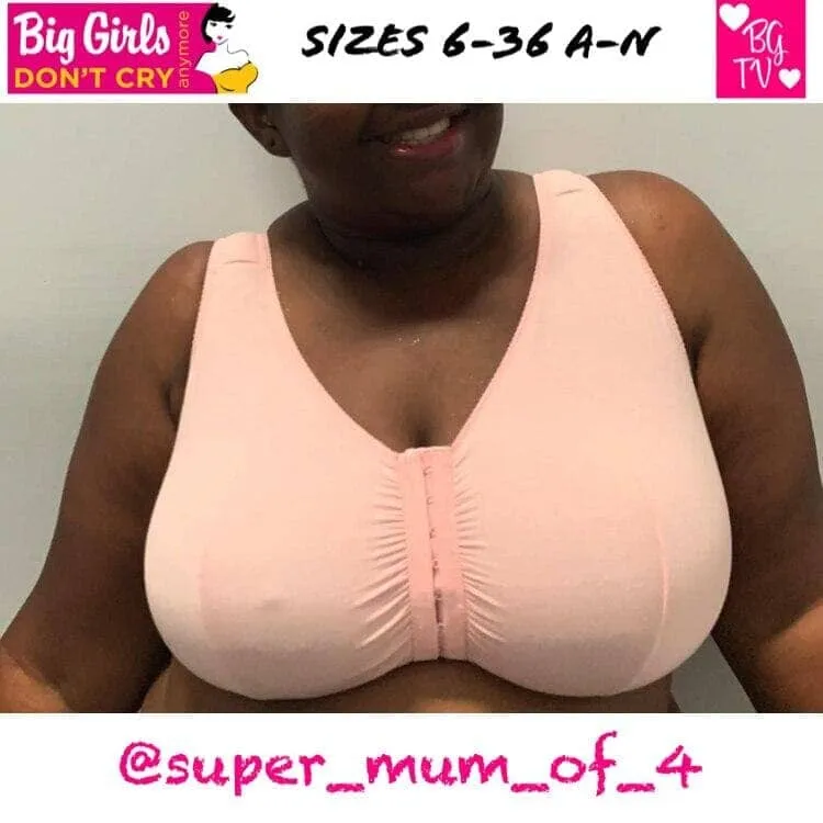 Leading Lady The Meryl Cotton Front Opening Wire-free Leisure Bra - Grey