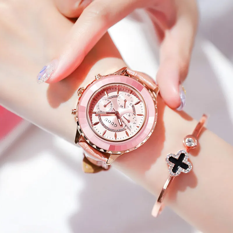 Leisure Leather Strap Women's Watch