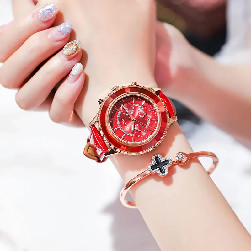 Leisure Leather Strap Women's Watch