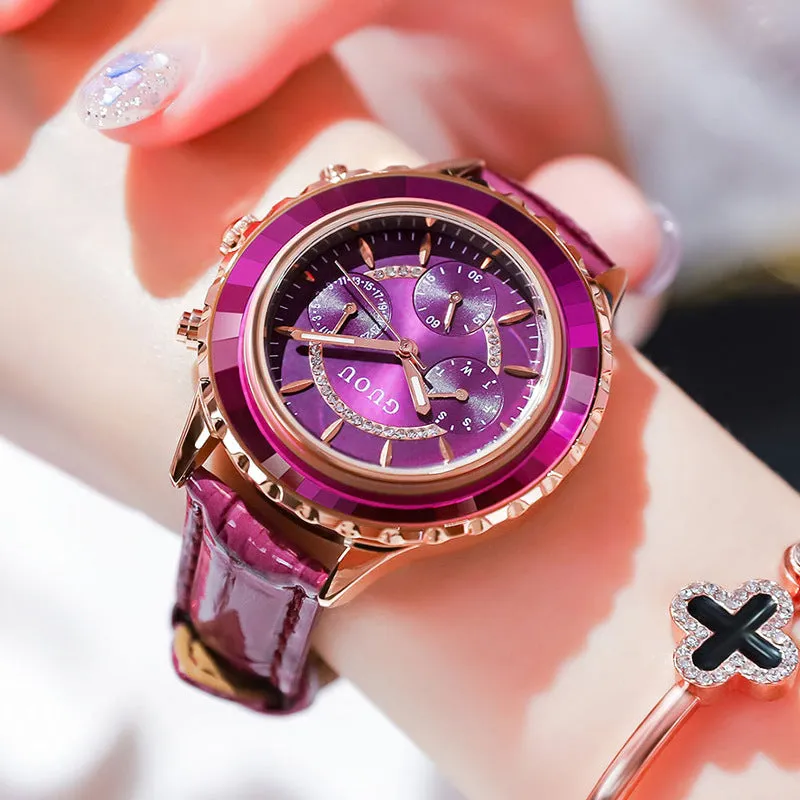 Leisure Leather Strap Women's Watch