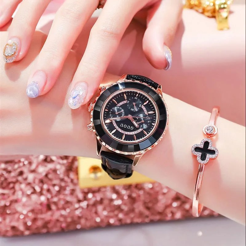 Leisure Leather Strap Women's Watch