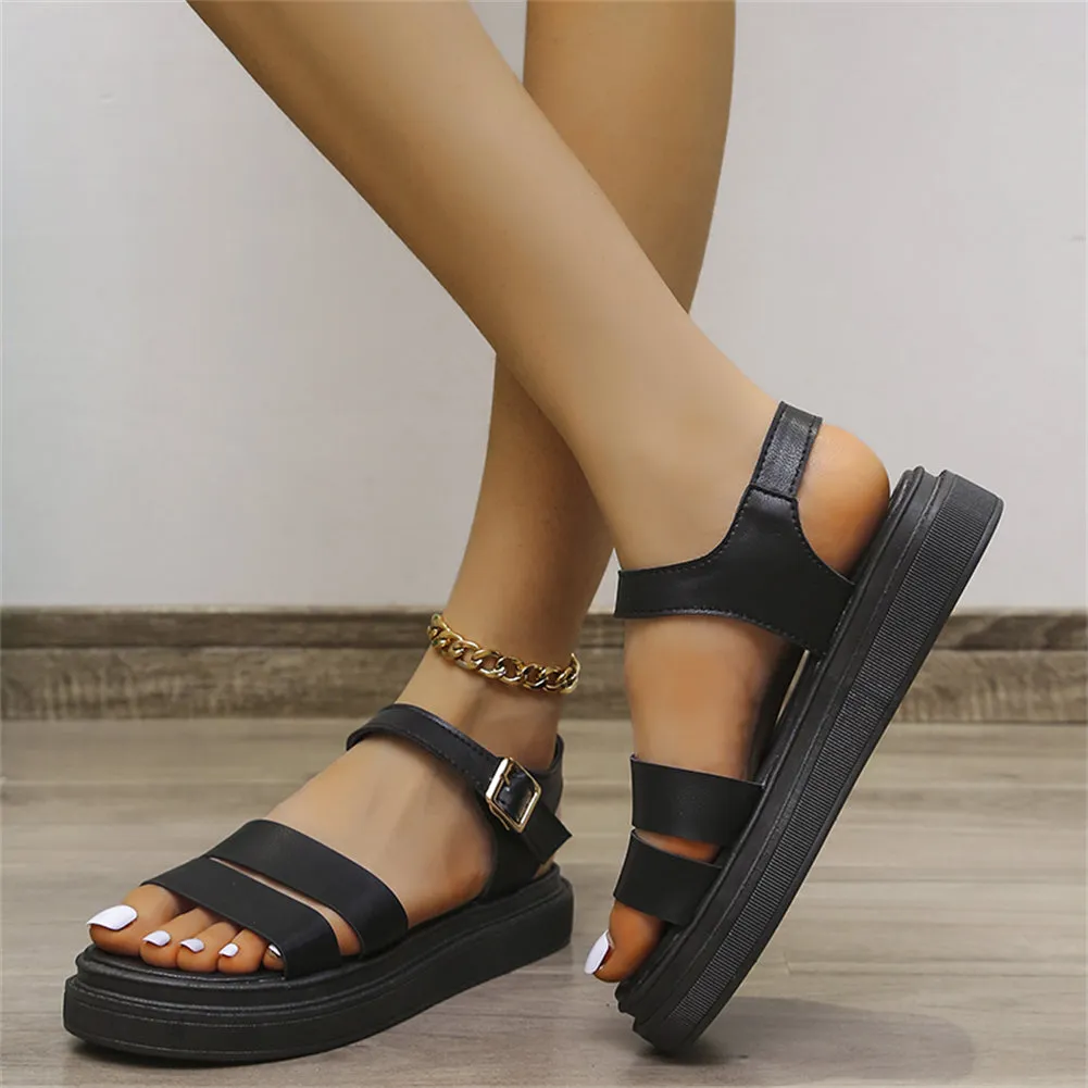 Leisure Roman Sandals Platform Light Weight Flat Heels Waterproof Summer Ladies Outdoor Shoes