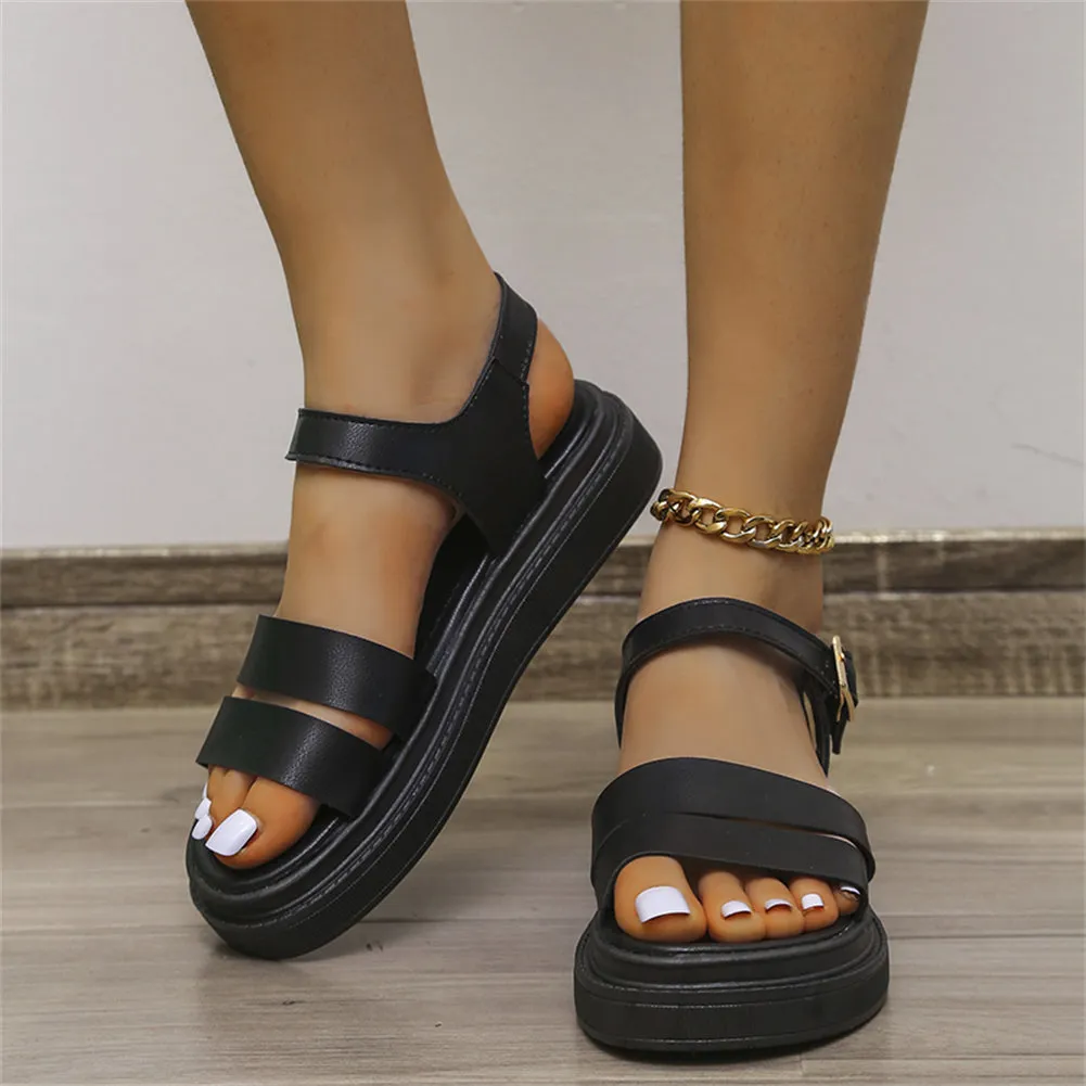 Leisure Roman Sandals Platform Light Weight Flat Heels Waterproof Summer Ladies Outdoor Shoes