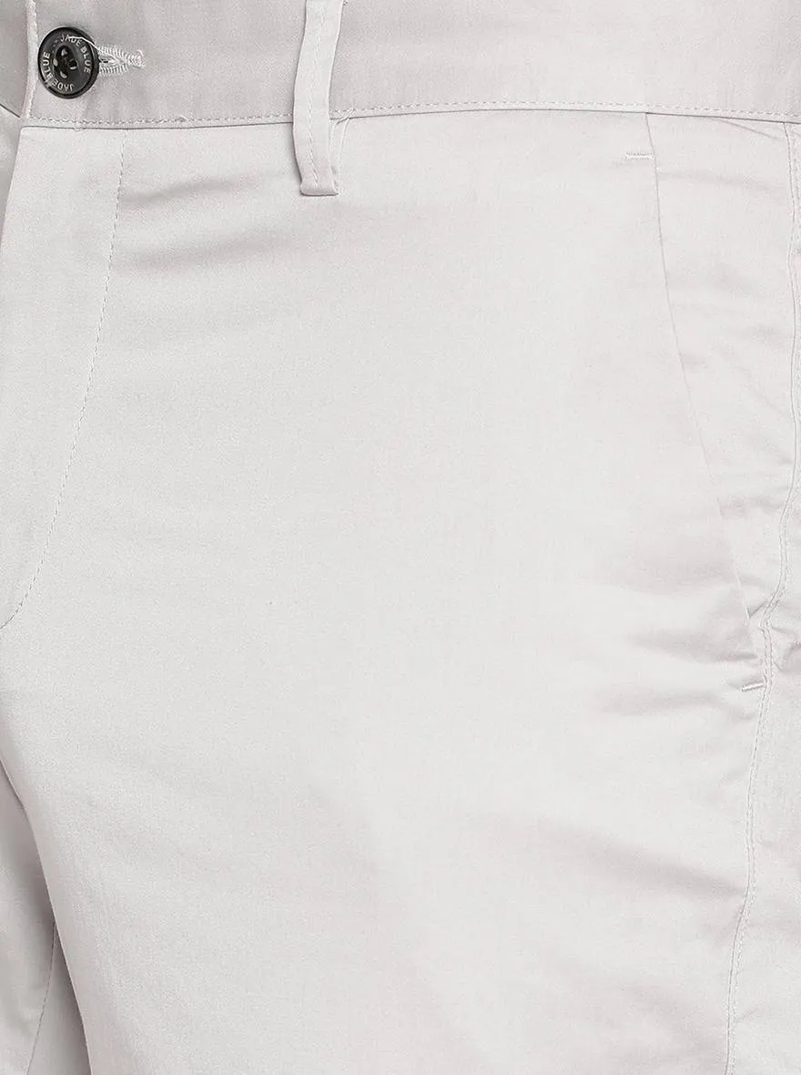 Light Grey Solid Uno Fit Casual Trouser | JadeBlue
