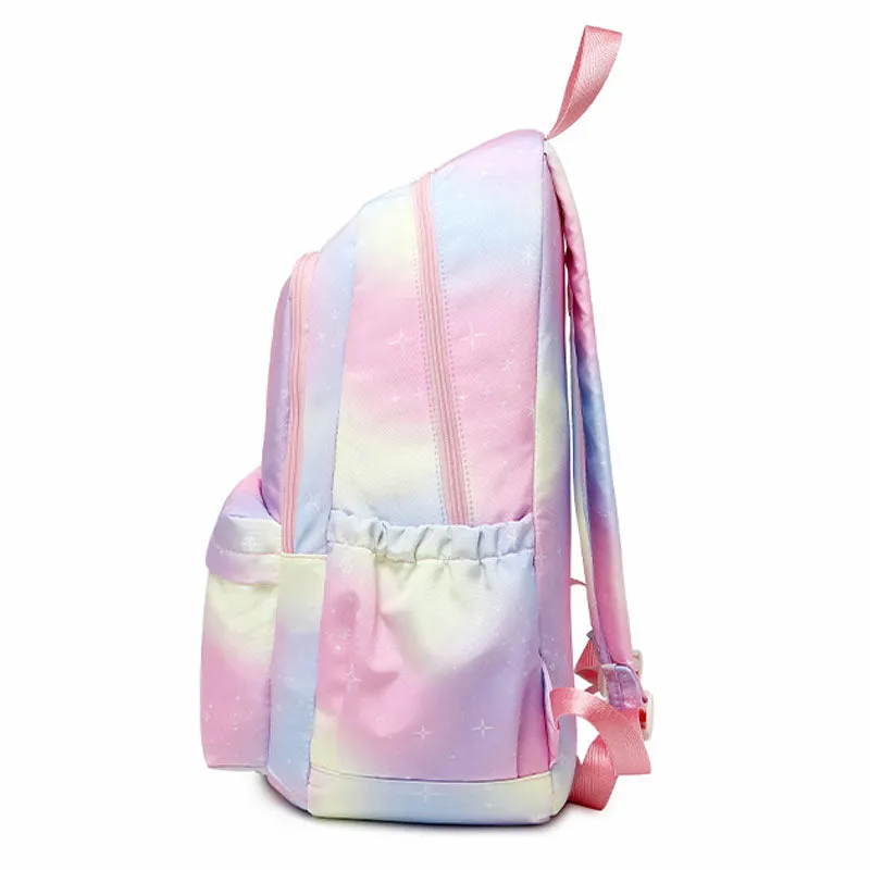 Lightweight Water Resistant Rainbow Backpacks For Teen Girls School Bookbags