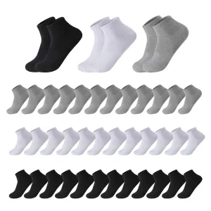 Liubeili 110 Pairs Mens Socks Bulk Breathable Casual Sports Ankle Socks Bulk for Homeless Unisex Adult (Low cut ankle socks, Cotton Polyester)