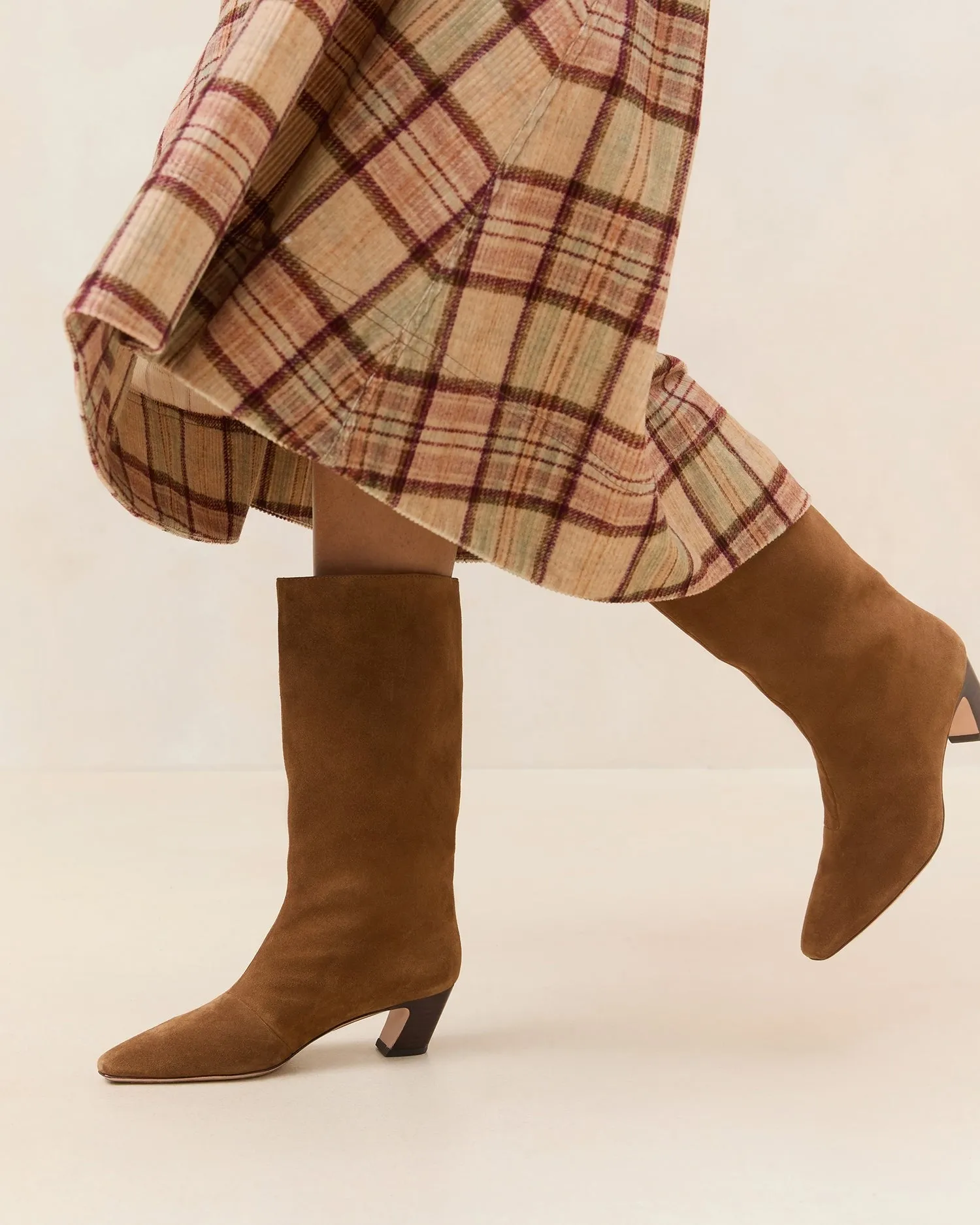 Loeffler Randall Cleo Kicked Heel Calf Boot in Cacao