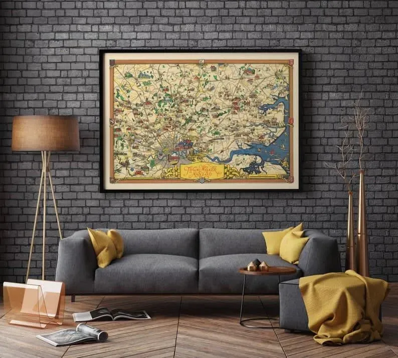 London City Map 1950| Vintage Map Wall Poster