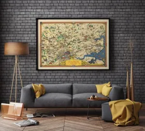 London City Map 1950| Vintage Map Wall Poster
