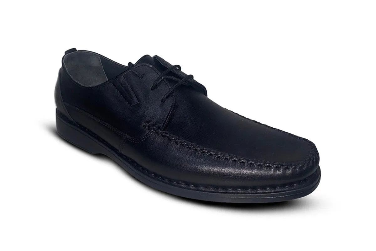 Lorient Black Moc Toe Derby Shoes