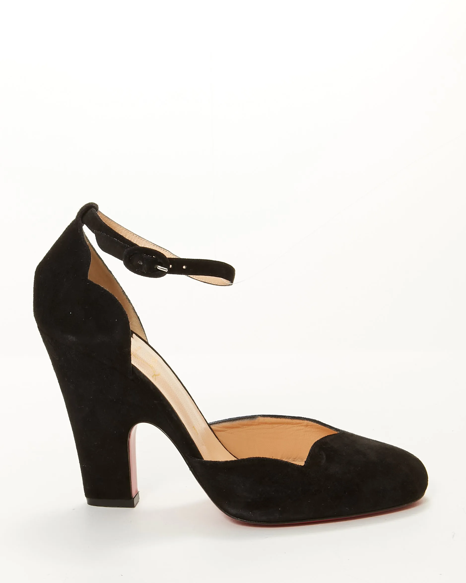 Louboutin Black Suede Strap Heels - 41