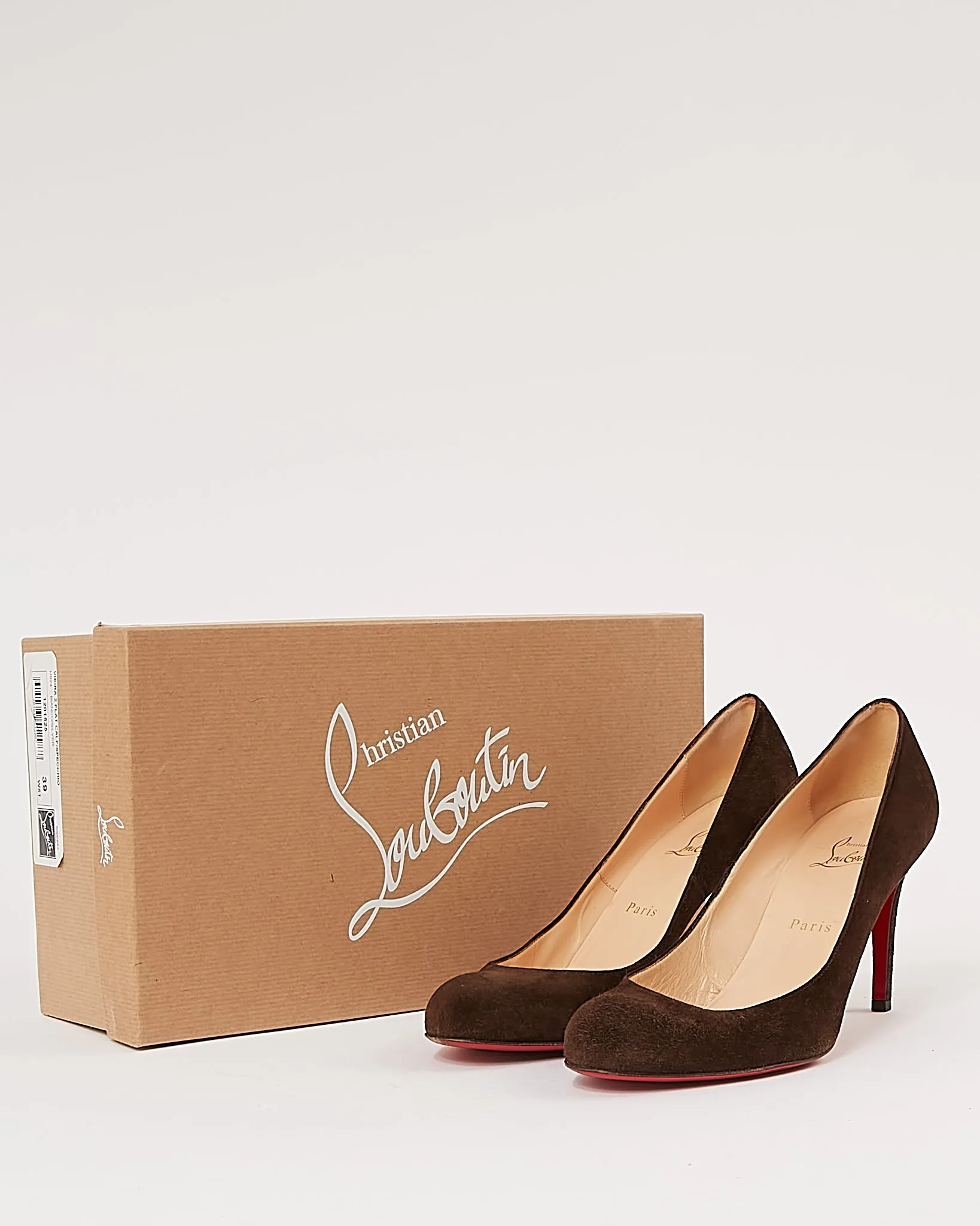 Louboutin Brown Suede Viera Pump Heels - 39