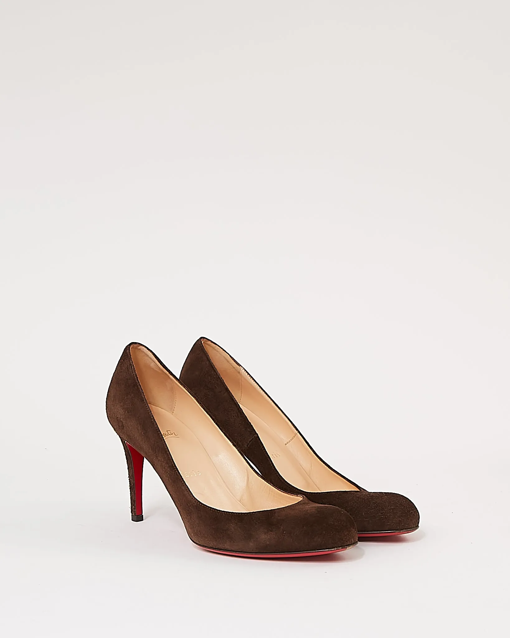 Louboutin Brown Suede Viera Pump Heels - 39