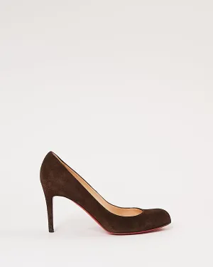 Louboutin Brown Suede Viera Pump Heels - 39