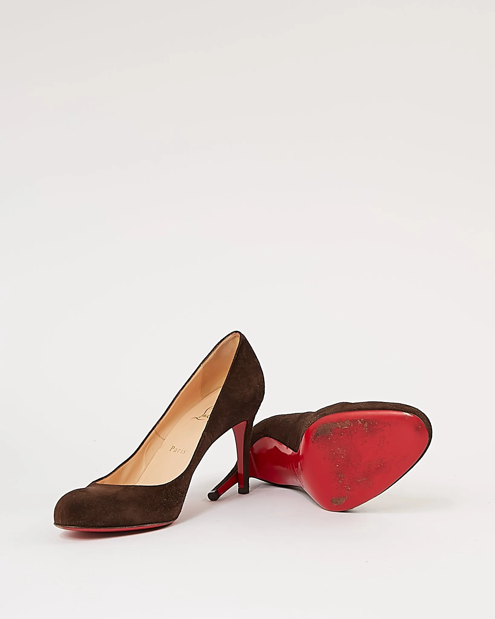 Louboutin Brown Suede Viera Pump Heels - 39
