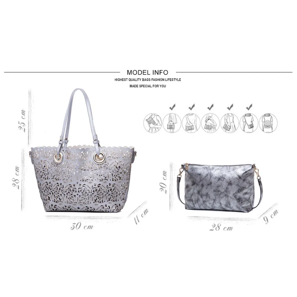 <bold>Tote & Crossbody Bag Set <br>Vegan-Leather