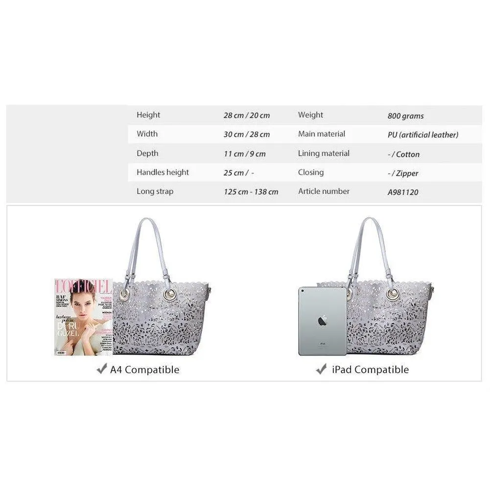 <bold>Tote & Crossbody Bag Set <br>Vegan-Leather