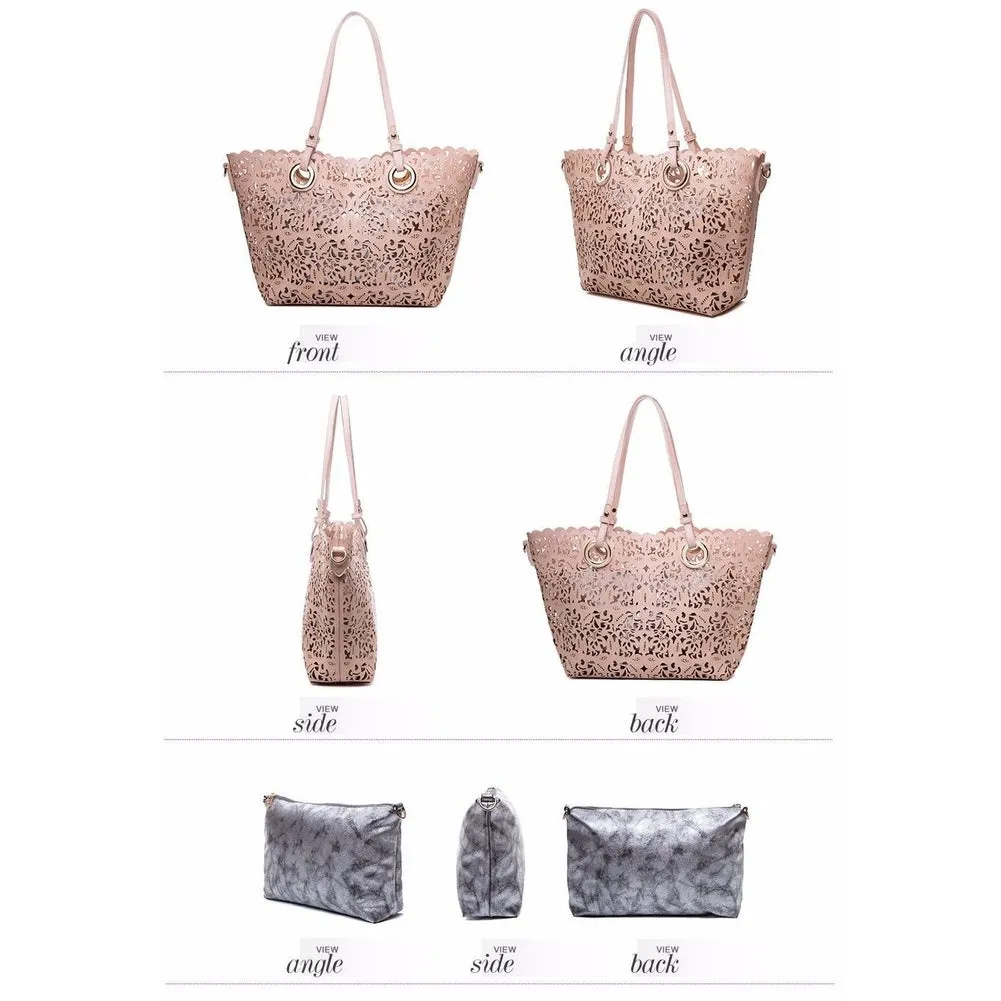 <bold>Tote & Crossbody Bag Set <br>Vegan-Leather