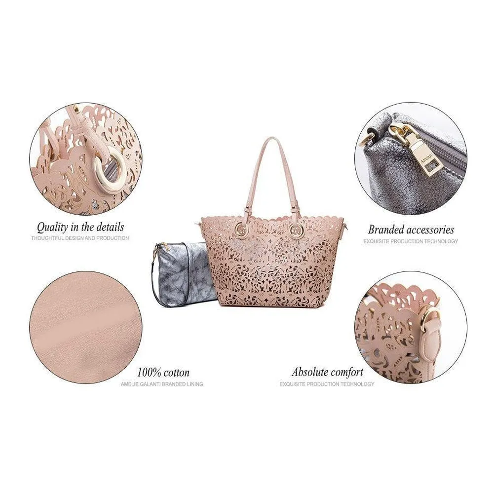 <bold>Tote & Crossbody Bag Set <br>Vegan-Leather