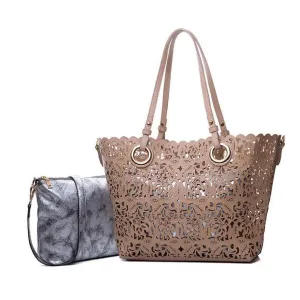 <bold>Tote & Crossbody Bag Set <br>Vegan-Leather