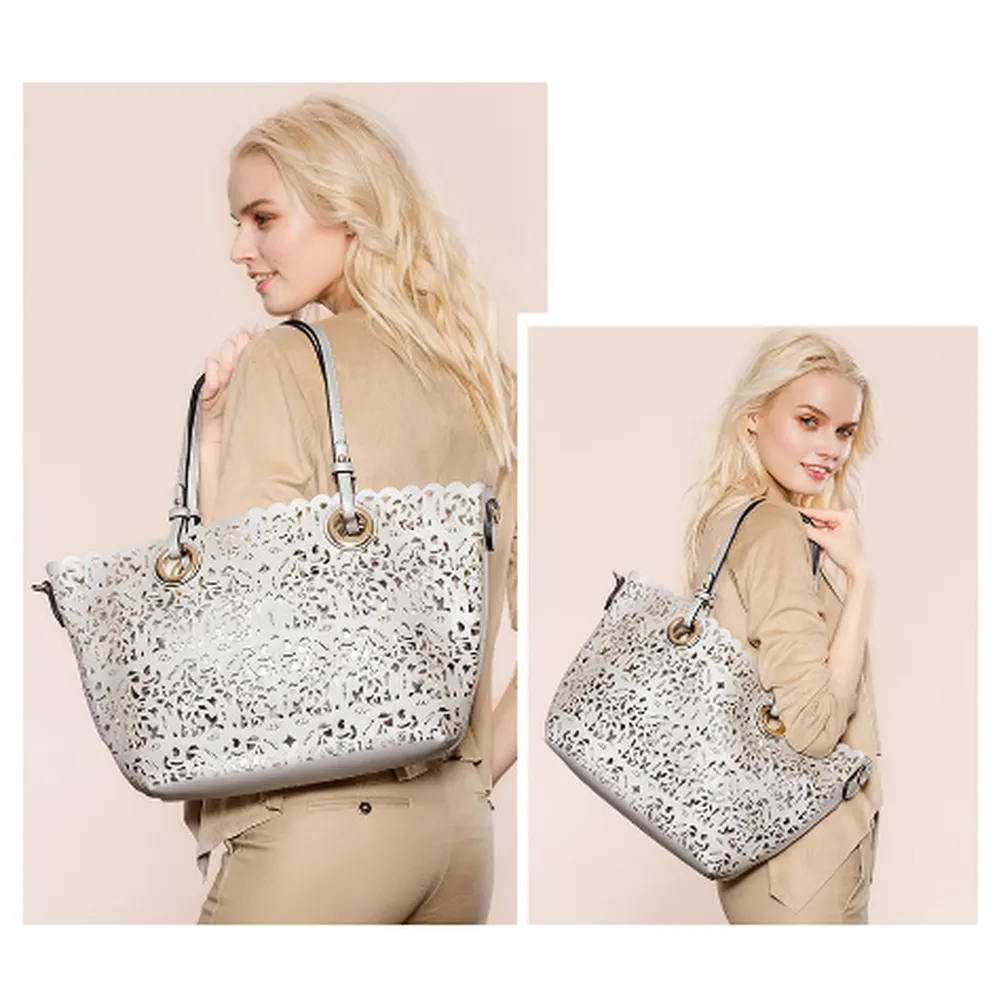<bold>Tote & Crossbody Bag Set <br>Vegan-Leather