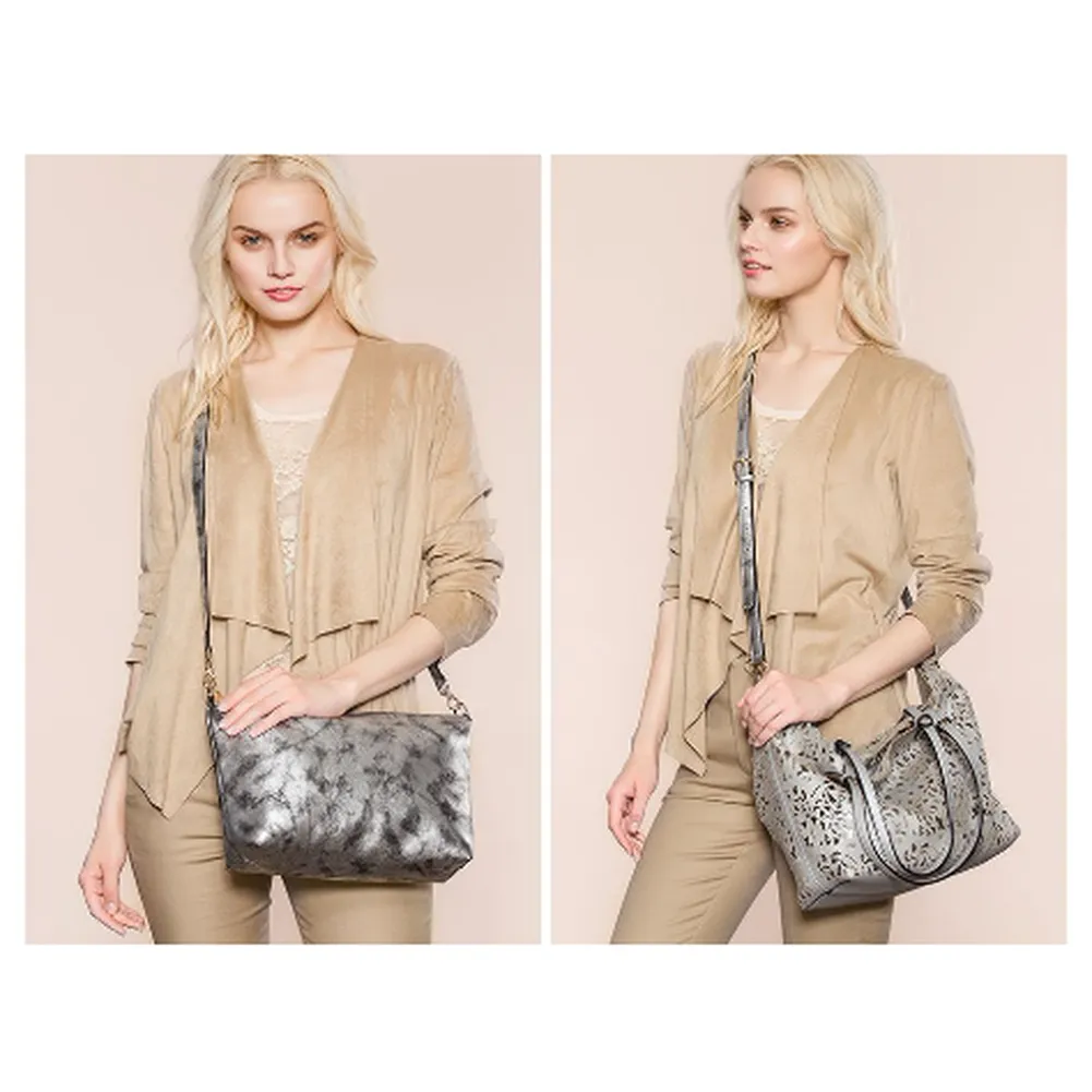 <bold>Tote & Crossbody Bag Set <br>Vegan-Leather