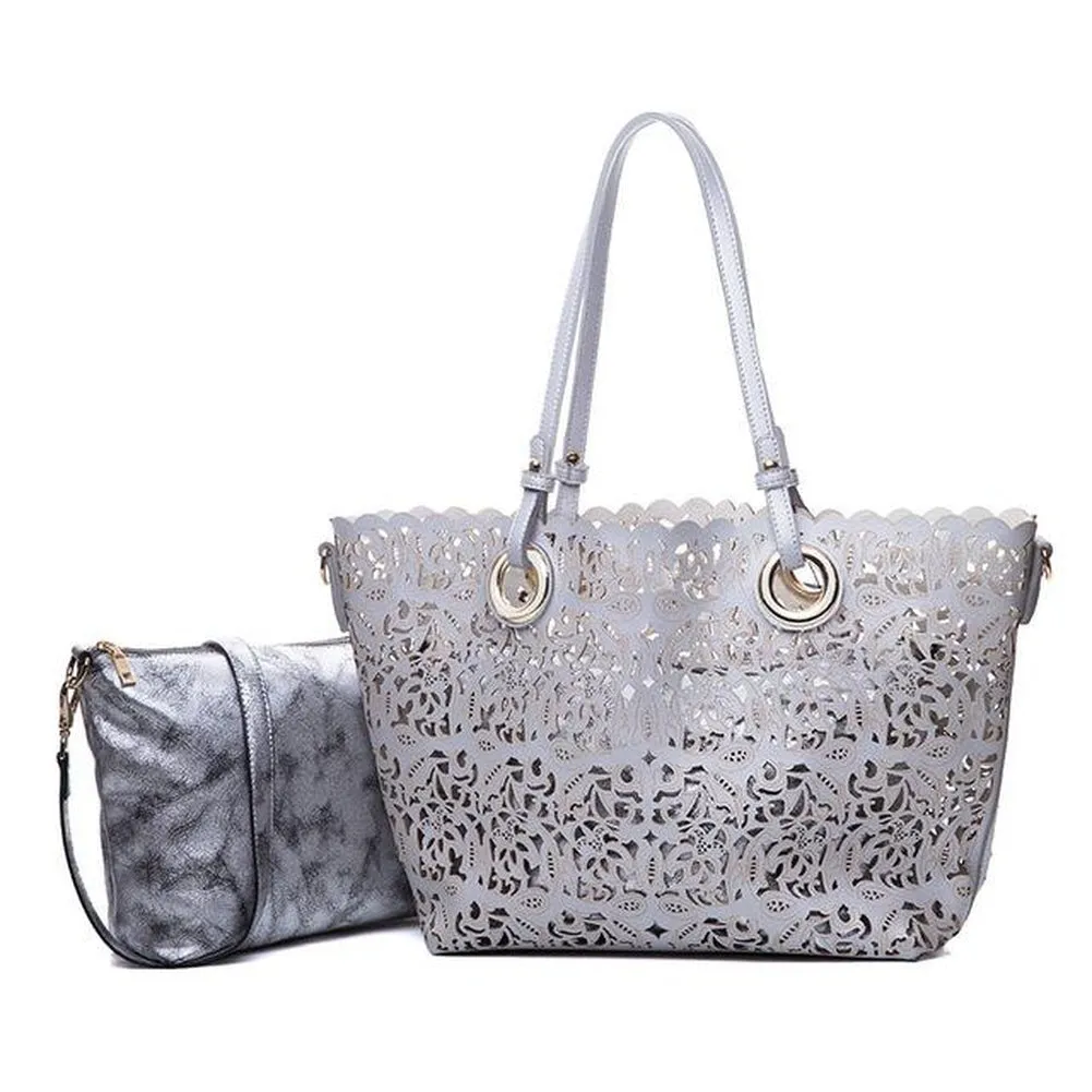 <bold>Tote & Crossbody Bag Set <br>Vegan-Leather