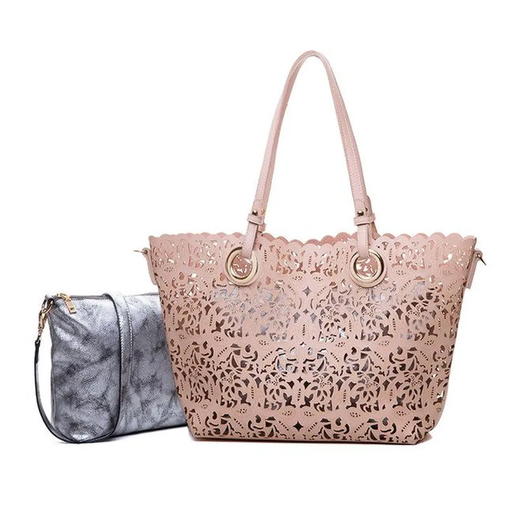 <bold>Tote & Crossbody Bag Set <br>Vegan-Leather