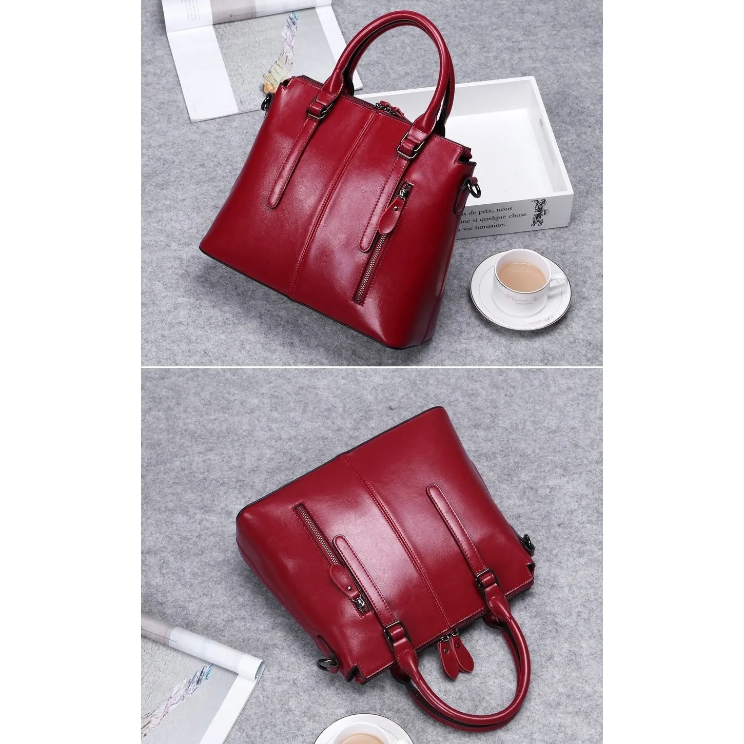 <bold>Tote  / Shoulder Bag <br>Genuine-Leather