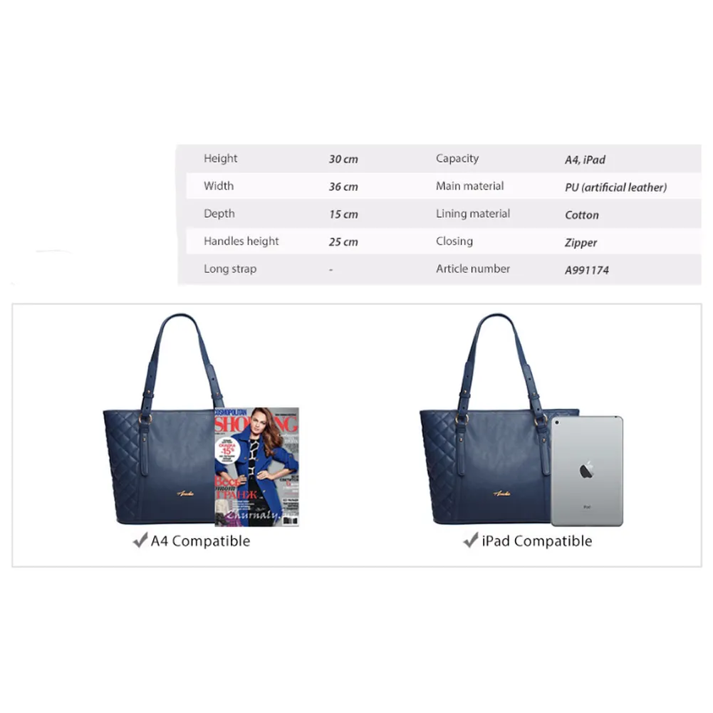 <bold>Tote / Shoulder Bag  <br>Vegan-Leather