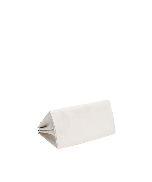 Lucky Pleats Canvas Tote S - Ivory Black
