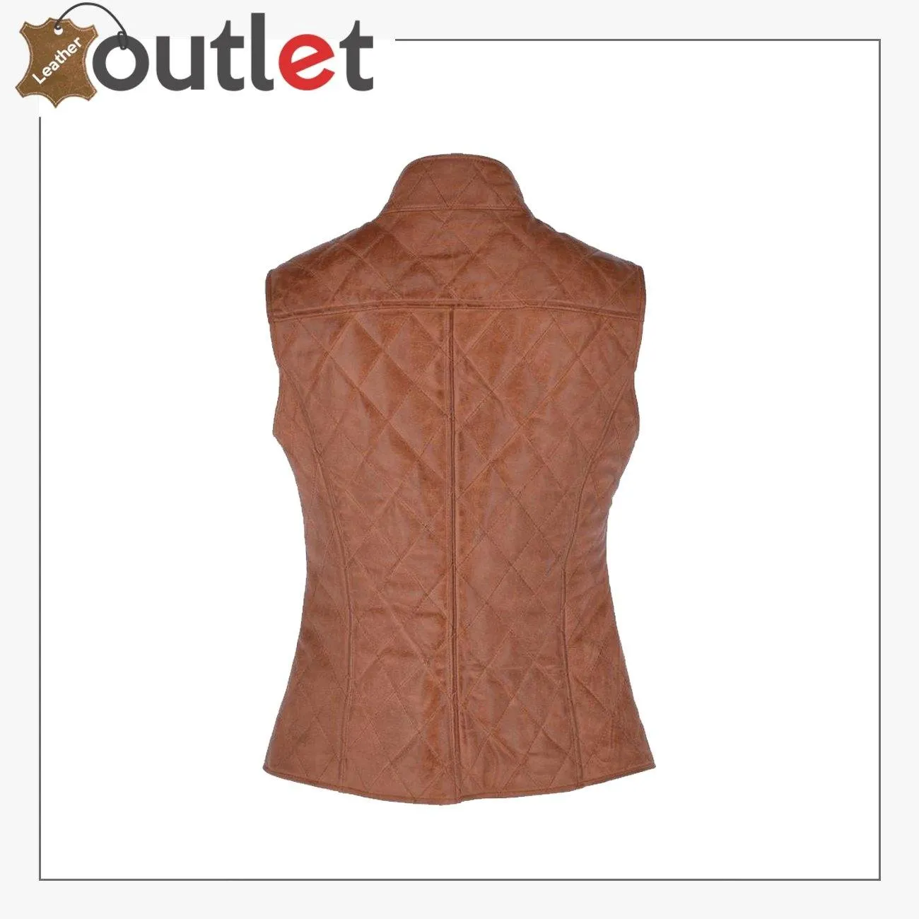 Luxury Diamond Quilted 100% Leather Gilet Vest Waistcoat