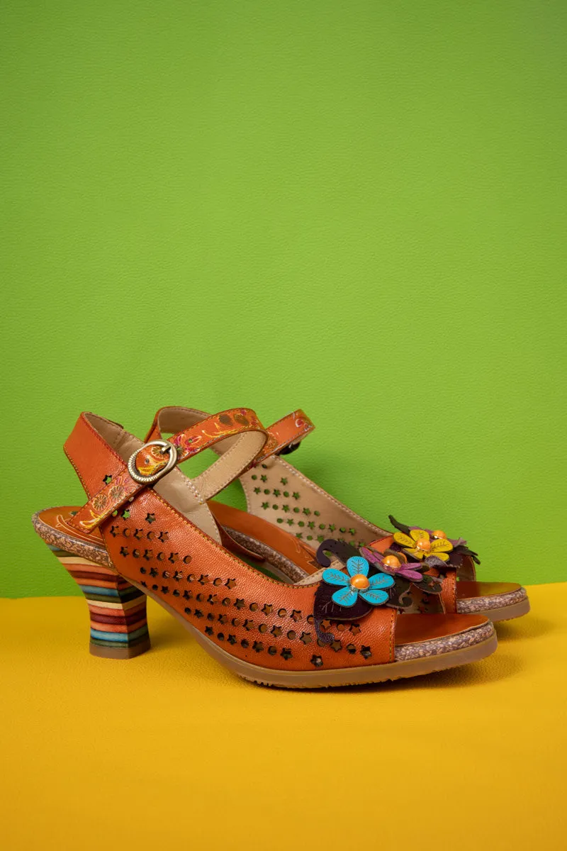 Madeira Star Perforated Leather Slingback