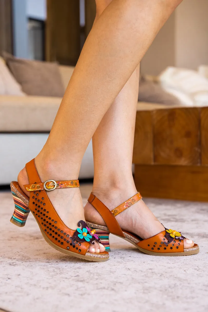 Madeira Star Perforated Leather Slingback