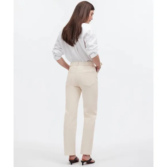 MADEWELL Cream vintage canvas The '90s Straight Jean NWT Size 26T