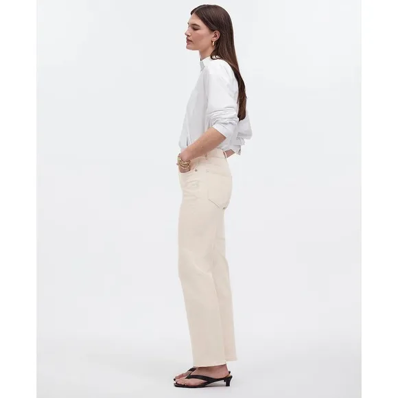 MADEWELL Cream vintage canvas The '90s Straight Jean NWT Size 26T