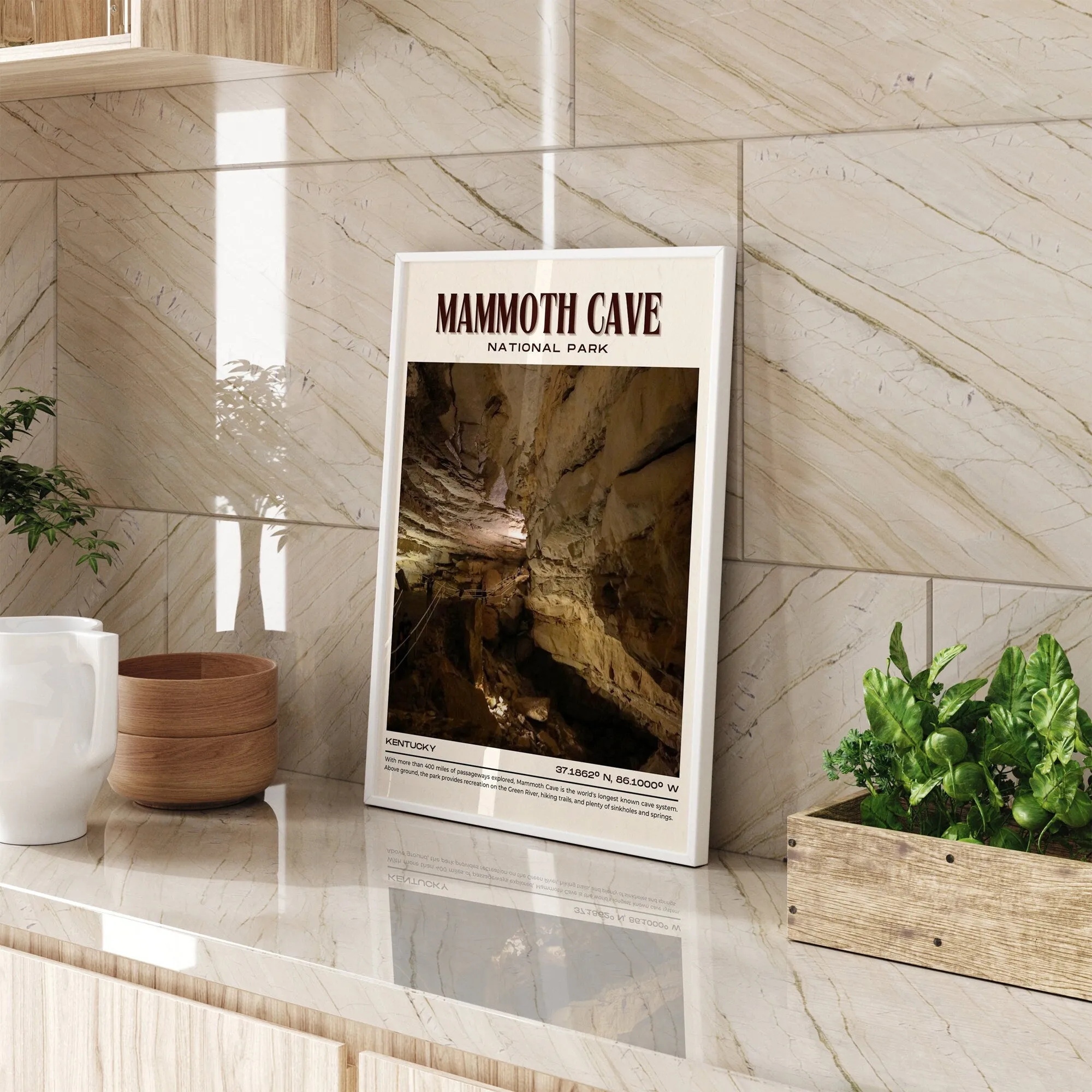 Mammoth Cave Park Vintage Wall Art, Kentucky, USA