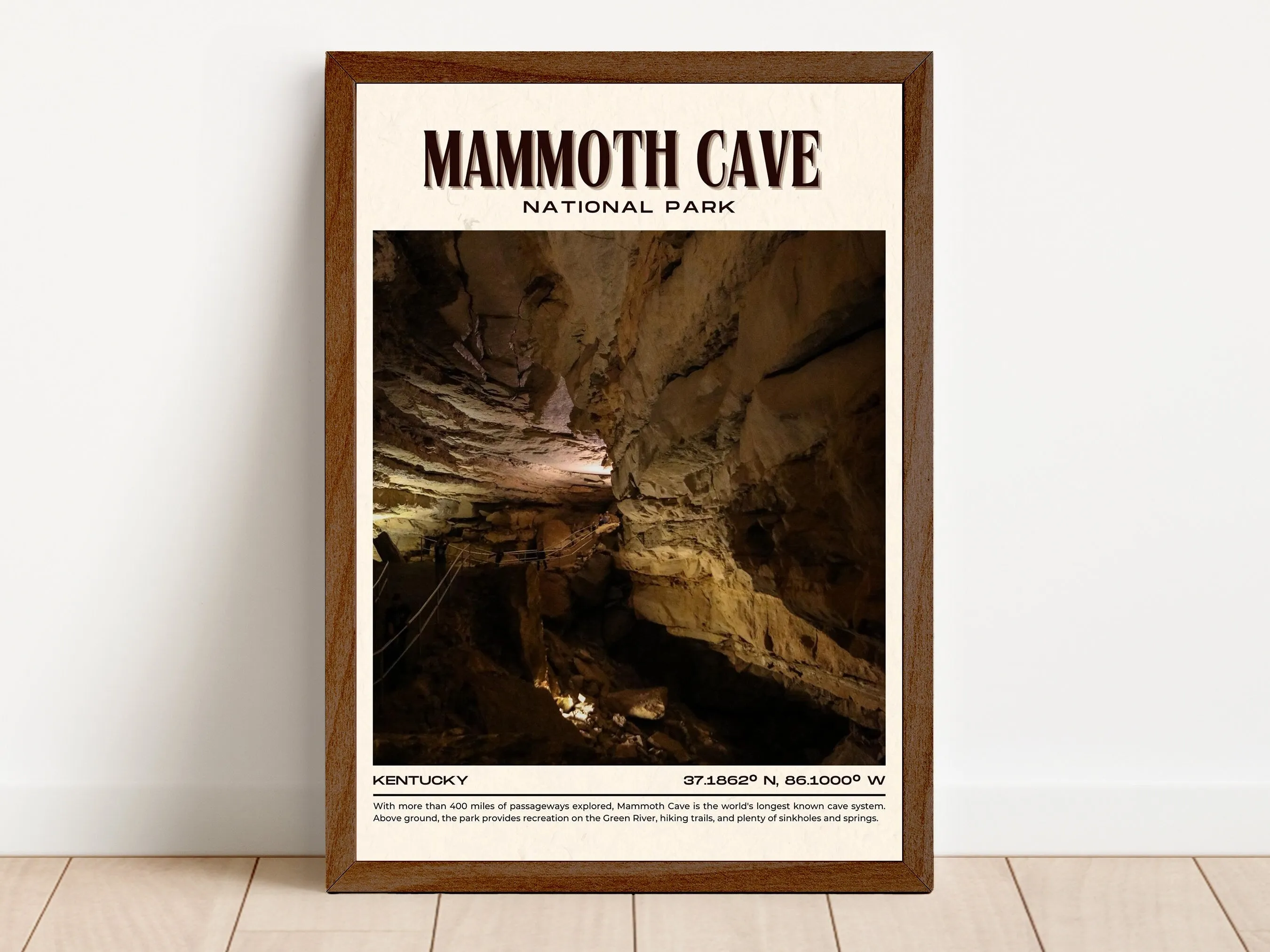 Mammoth Cave Park Vintage Wall Art, Kentucky, USA
