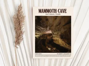 Mammoth Cave Park Vintage Wall Art, Kentucky, USA