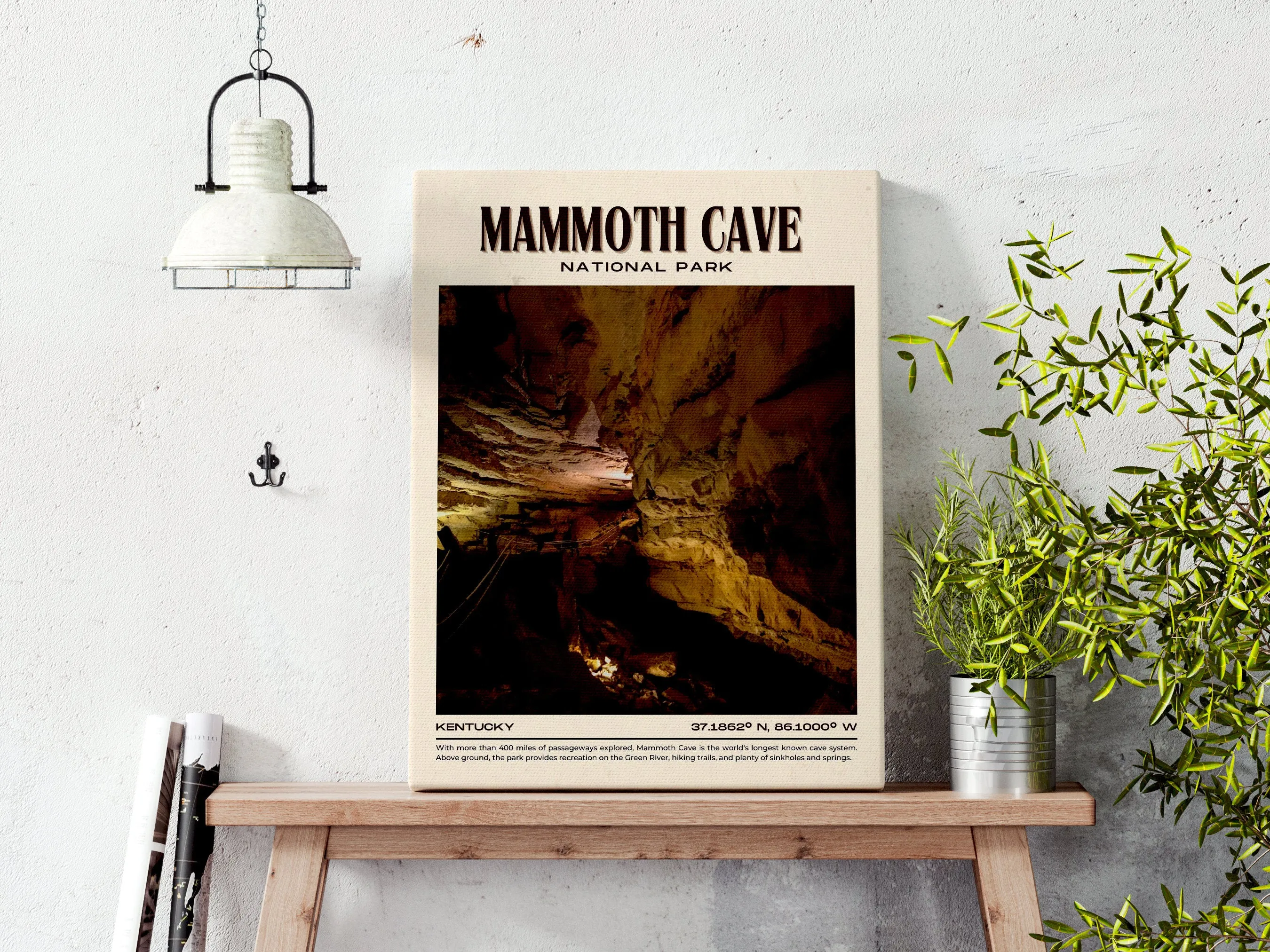 Mammoth Cave Park Vintage Wall Art, Kentucky, USA