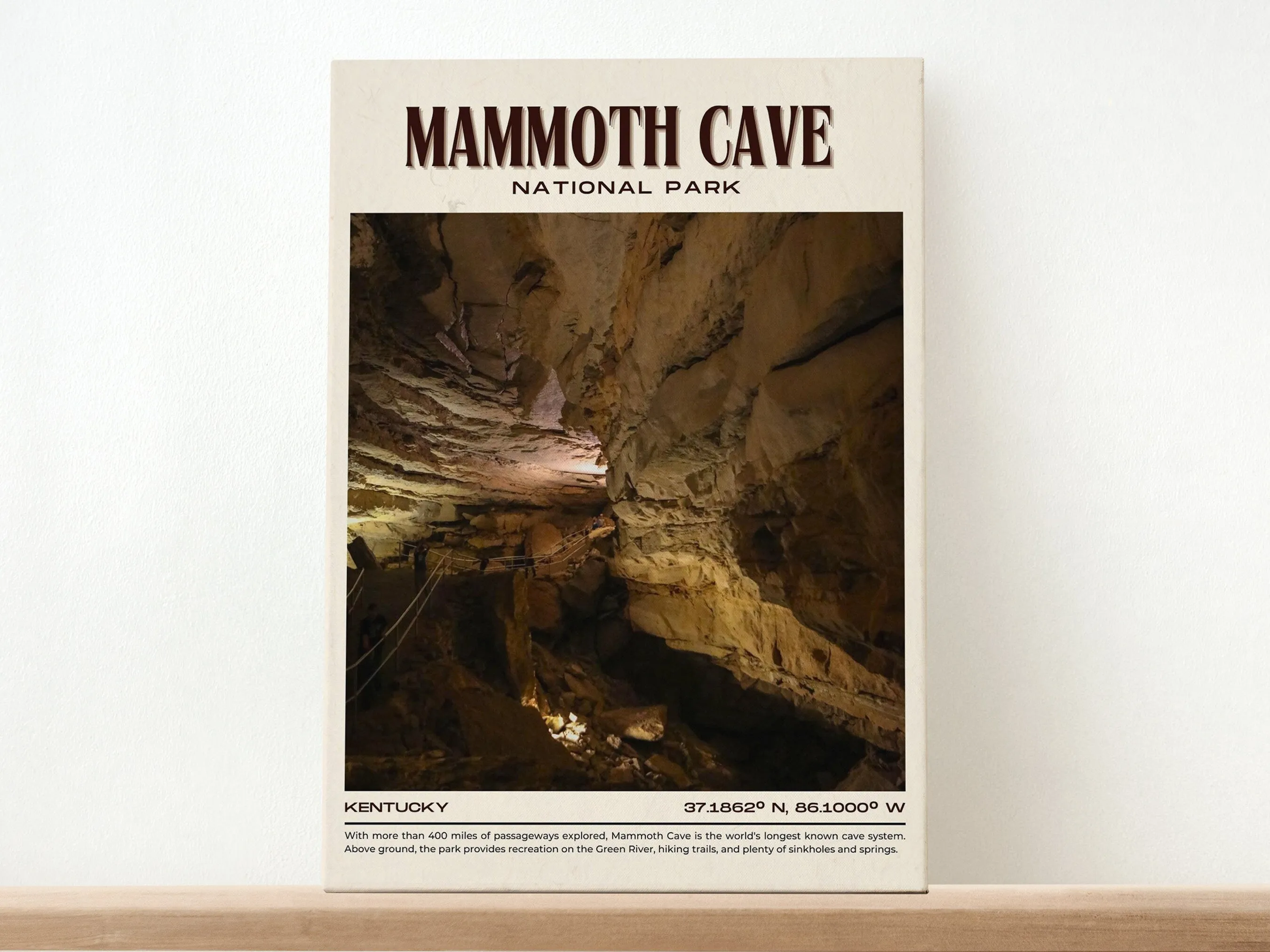 Mammoth Cave Park Vintage Wall Art, Kentucky, USA