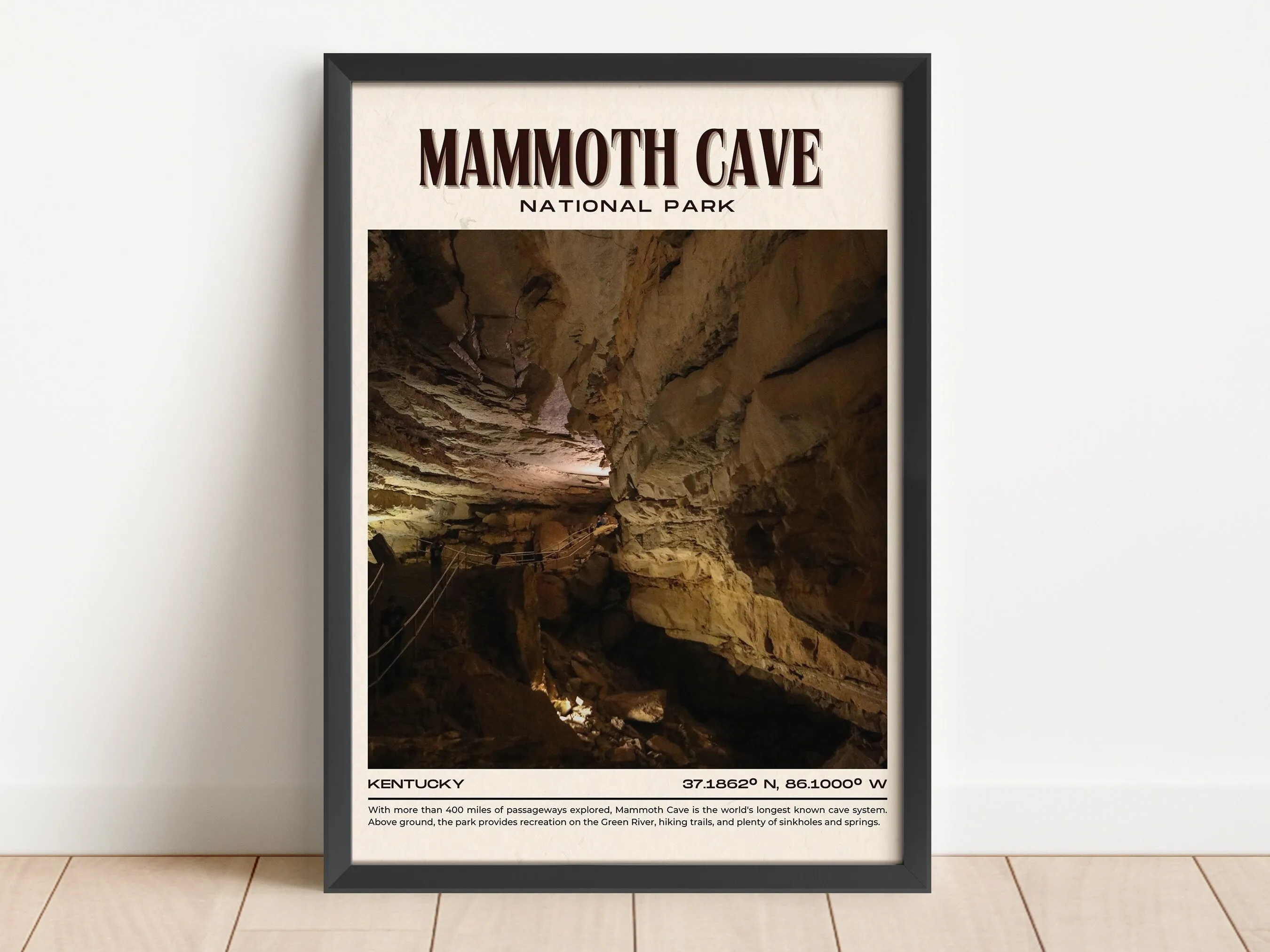 Mammoth Cave Park Vintage Wall Art, Kentucky, USA
