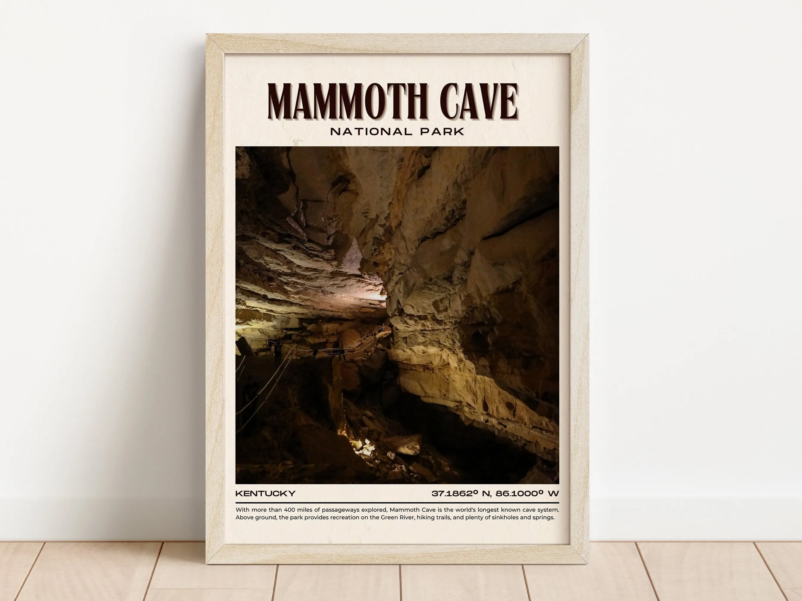 Mammoth Cave Park Vintage Wall Art, Kentucky, USA