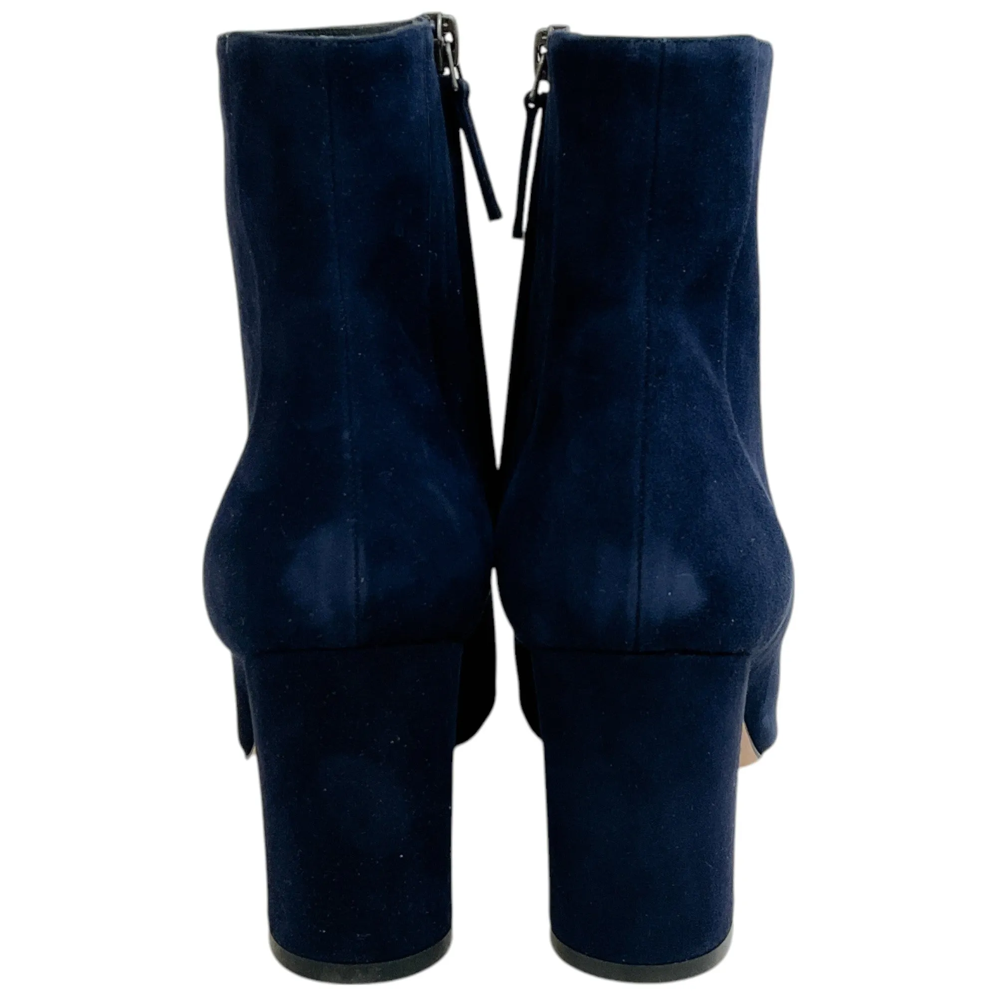 Manolo Blahnik Navy Blue Suede Rosie Booties