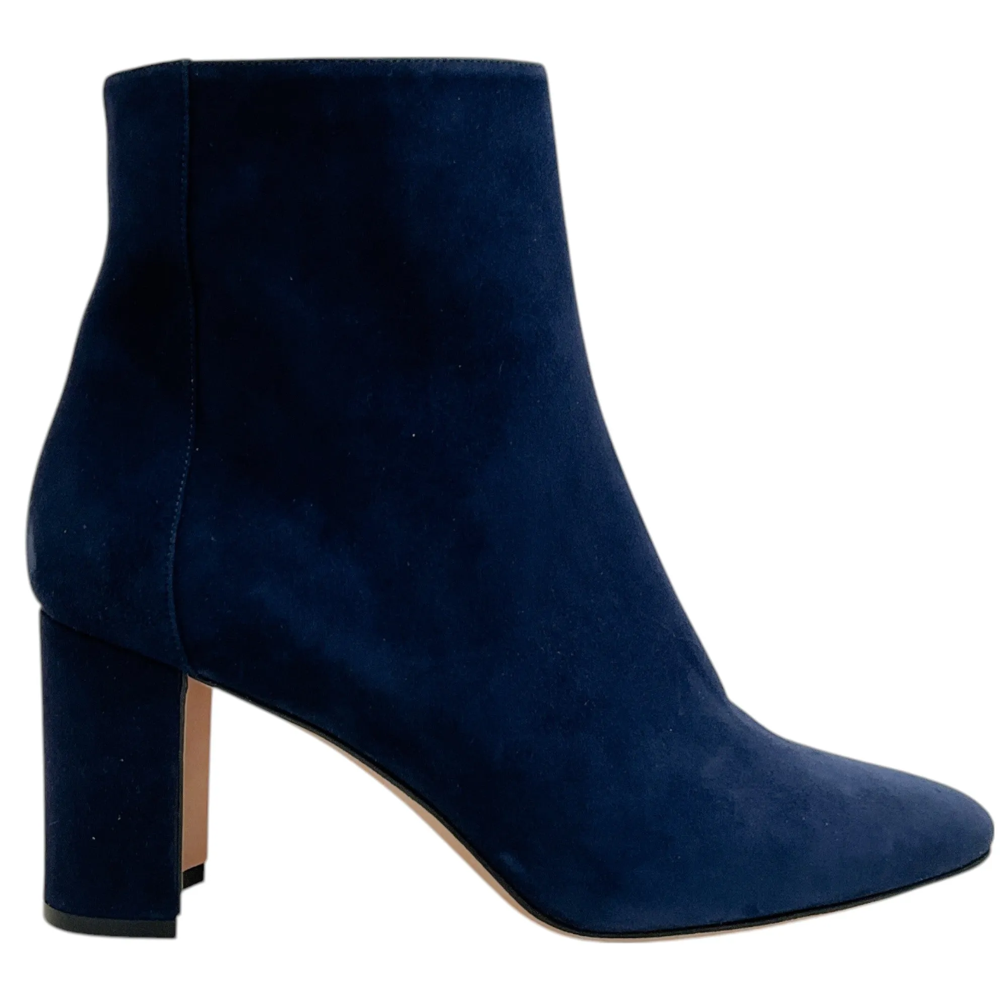 Manolo Blahnik Navy Blue Suede Rosie Booties