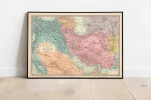 Map of Persia 1872| Old Map Wall Decor| Vintage Map Wall Art
