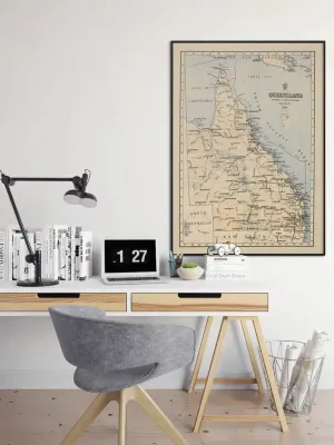 Map of Queensland 1898| Vintage Map Prints of Australia