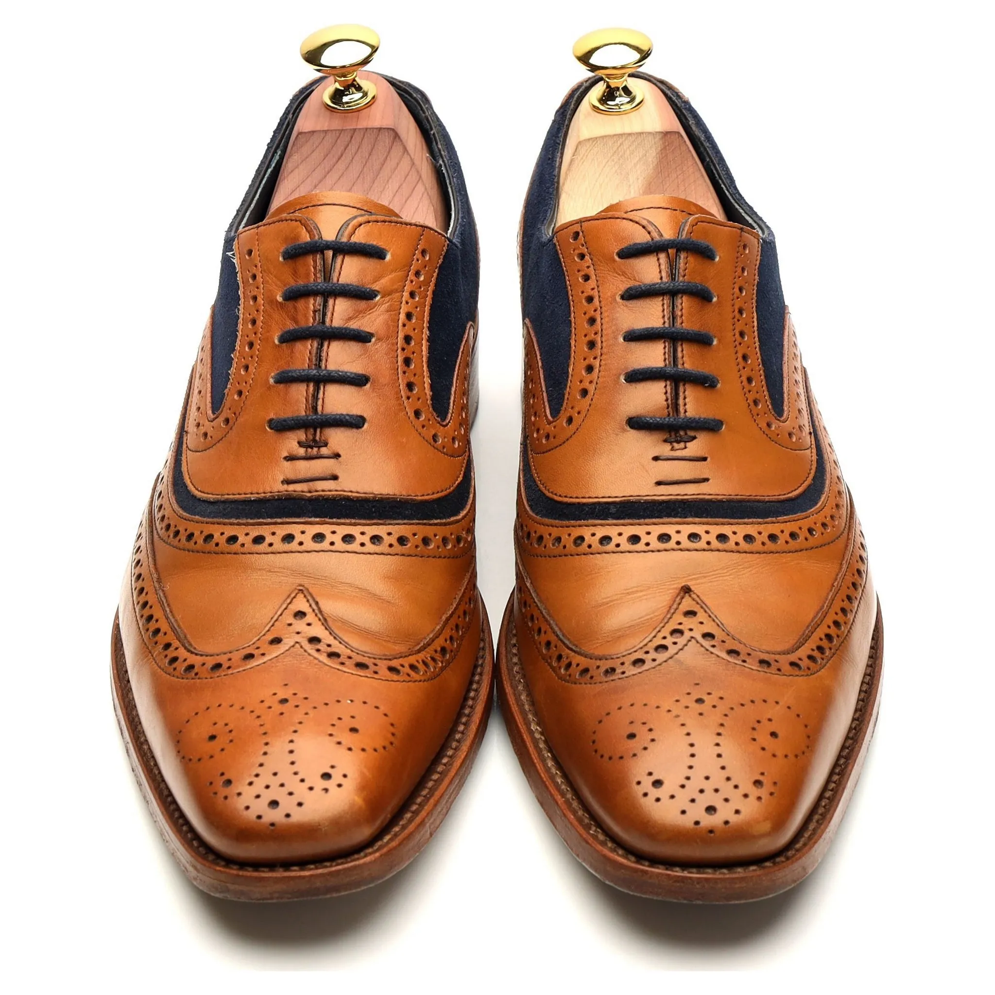 'McClean' Tan Brown Leather Oxford Brogues UK 7.5 F